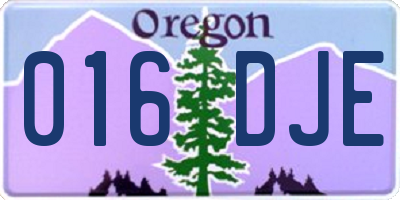 OR license plate 016DJE