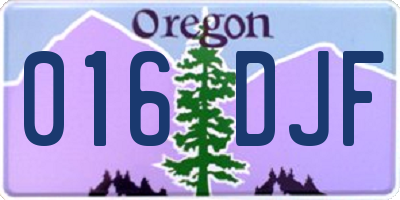 OR license plate 016DJF
