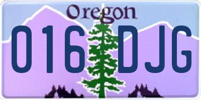 OR license plate 016DJG