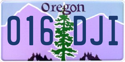 OR license plate 016DJI