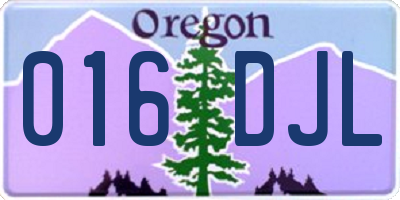 OR license plate 016DJL