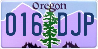 OR license plate 016DJP
