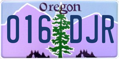 OR license plate 016DJR