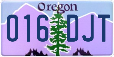 OR license plate 016DJT