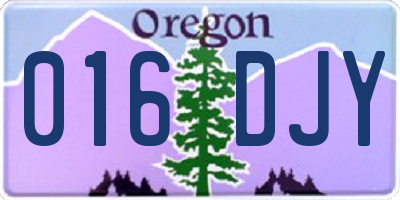 OR license plate 016DJY