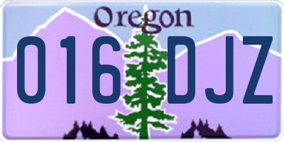OR license plate 016DJZ