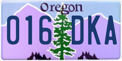 OR license plate 016DKA