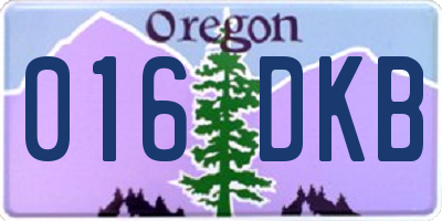 OR license plate 016DKB