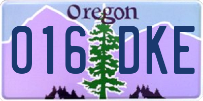 OR license plate 016DKE