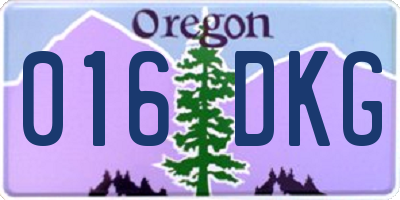 OR license plate 016DKG