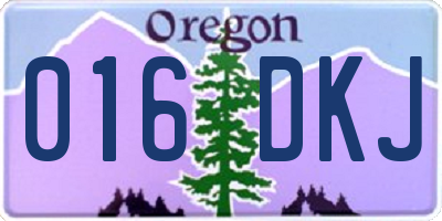 OR license plate 016DKJ