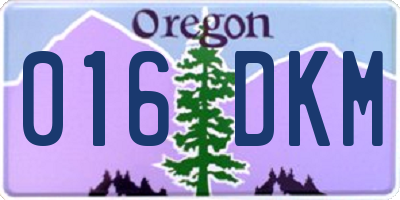 OR license plate 016DKM
