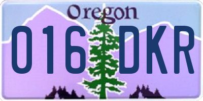 OR license plate 016DKR