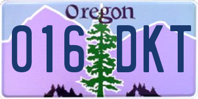 OR license plate 016DKT