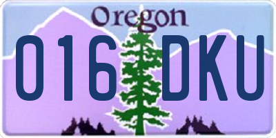 OR license plate 016DKU