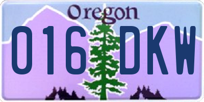 OR license plate 016DKW