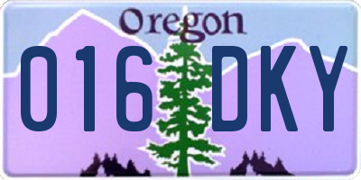 OR license plate 016DKY