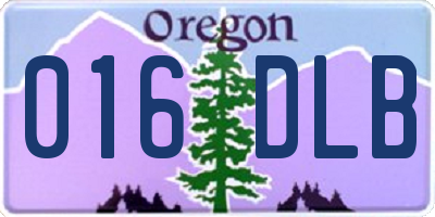 OR license plate 016DLB