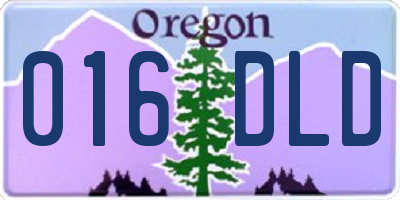 OR license plate 016DLD
