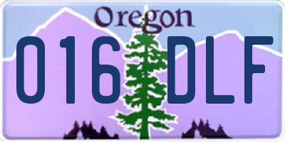 OR license plate 016DLF