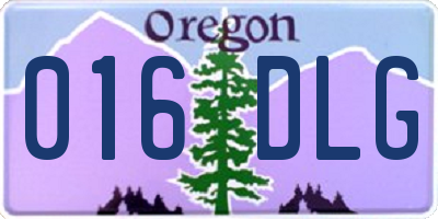OR license plate 016DLG