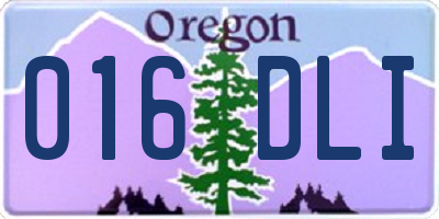 OR license plate 016DLI