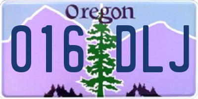OR license plate 016DLJ