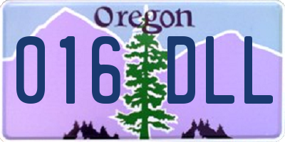 OR license plate 016DLL