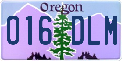 OR license plate 016DLM