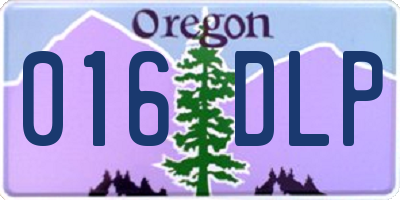 OR license plate 016DLP