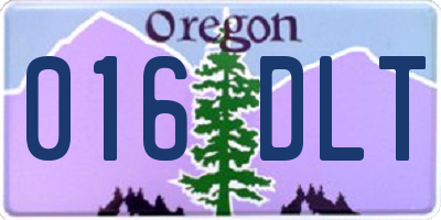 OR license plate 016DLT