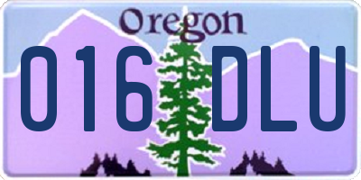 OR license plate 016DLU
