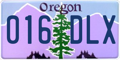OR license plate 016DLX