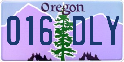 OR license plate 016DLY