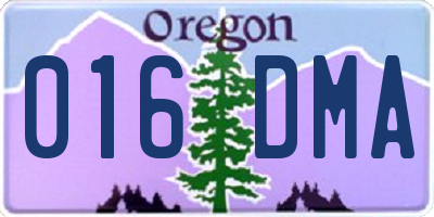 OR license plate 016DMA