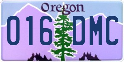 OR license plate 016DMC