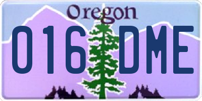 OR license plate 016DME