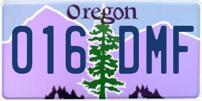 OR license plate 016DMF