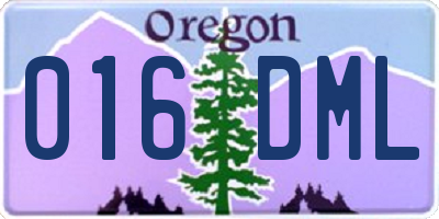 OR license plate 016DML