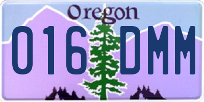 OR license plate 016DMM