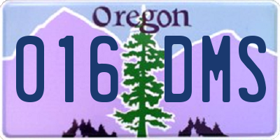 OR license plate 016DMS