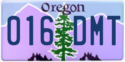 OR license plate 016DMT