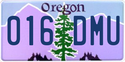 OR license plate 016DMU