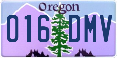 OR license plate 016DMV