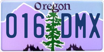 OR license plate 016DMX