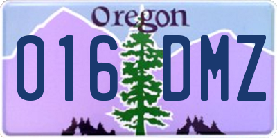 OR license plate 016DMZ