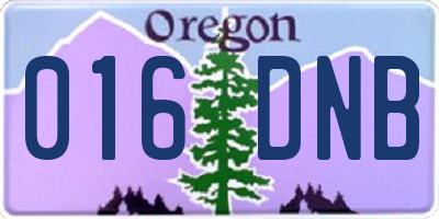 OR license plate 016DNB