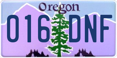 OR license plate 016DNF