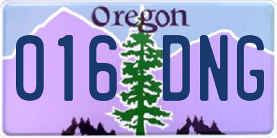 OR license plate 016DNG