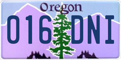 OR license plate 016DNI